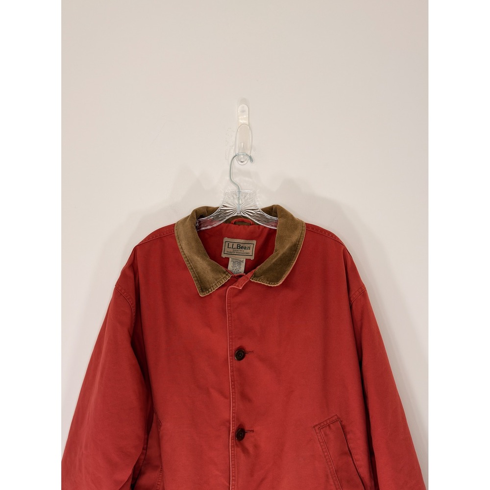 L.L. Bean Barn Coat Men's Plus Orange Corduroy Chore Vintage Field Canvas XXL - Picture 2 of 13